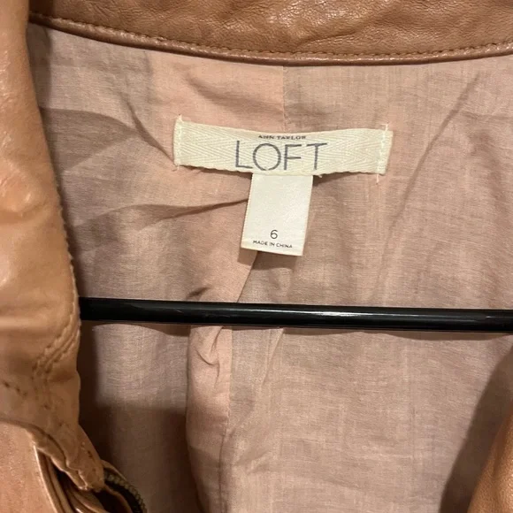 LOFT Brown Leather Jacket - Picture 2 of 5